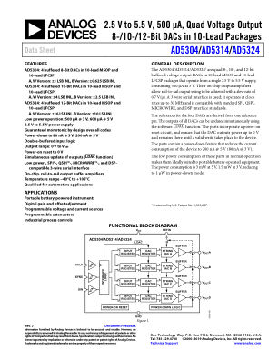 AD5304 datasheet cover page