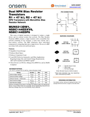 DTC144ED 数据手册首页