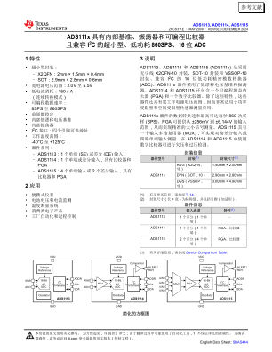 ADS111x 数据手册首页
