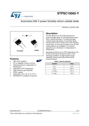 STPSC10065-Y datasheet cover page