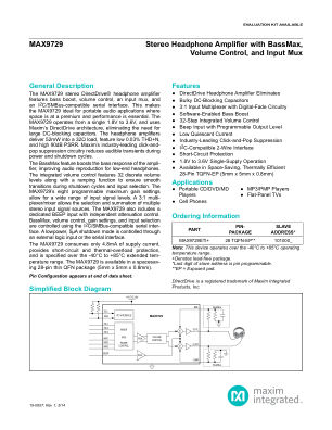 MAX9729 datasheet cover page