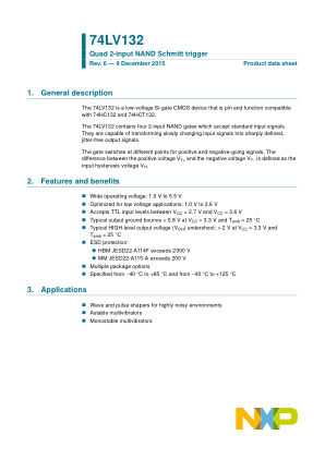 74LV132D datasheet cover page