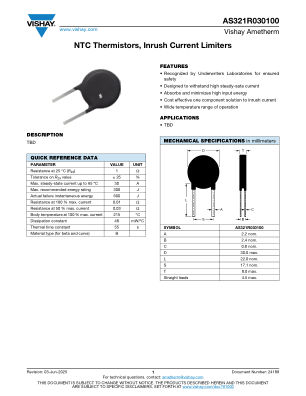 AS321R030100 datasheet cover page