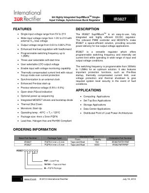 IR3827M datasheet cover page
