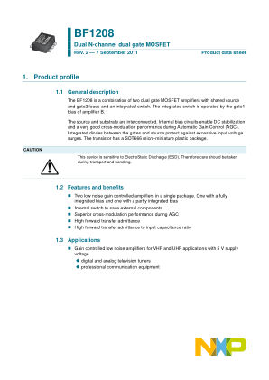 BF1208 datasheet cover page