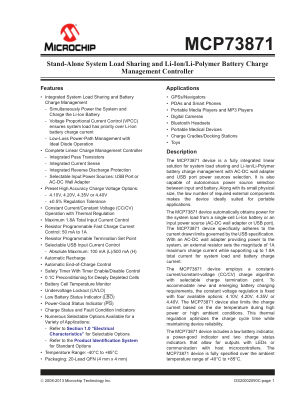 MCP73871-2AAI 数据手册首页