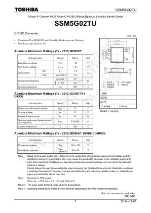 SSM5G02TU datasheet cover page
