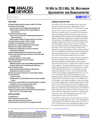 ADMV1017 数据手册首页
