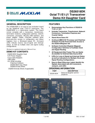 DS26518DK datasheet cover page