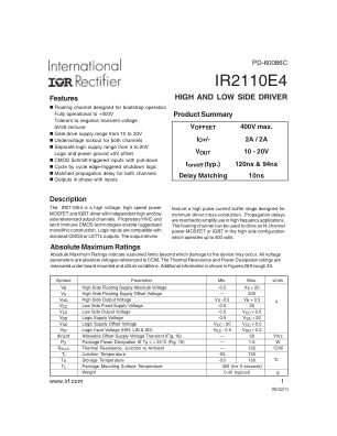 IR2110E4 数据手册首页