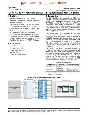 DS90CF386 datasheet cover page