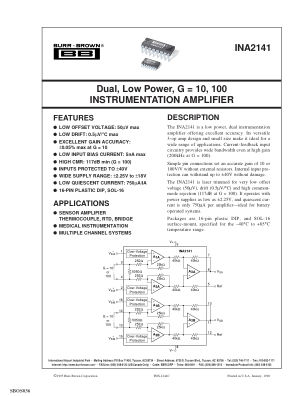 INA2141 datasheet cover page