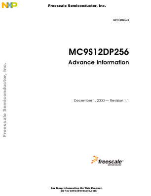 MC9S12DP256 datasheet cover page