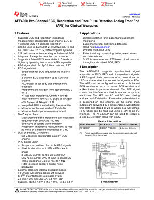 AFE4960P datasheet cover page