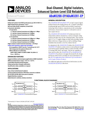 ADUM3200-EP datasheet cover page