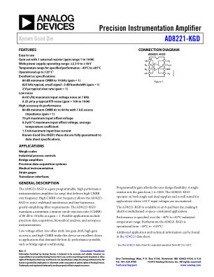 AD8221-KGD 数据手册首页