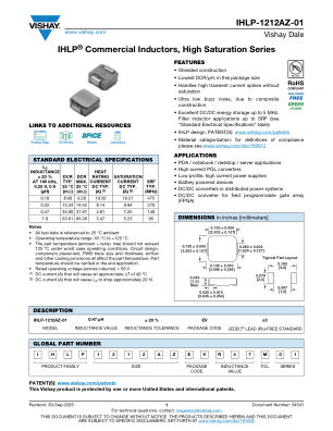 IHLP-1212AZ-01 datasheet cover page