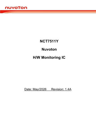 NCT7511Y 数据手册首页