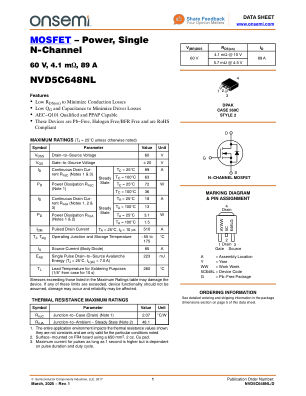 NVD5C648NL datasheet cover page
