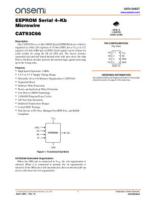 CAT93C66 数据手册首页