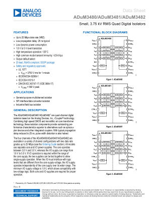 ADUM3480 datasheet cover page