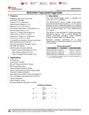 SN74LVC3G17 datasheet cover page