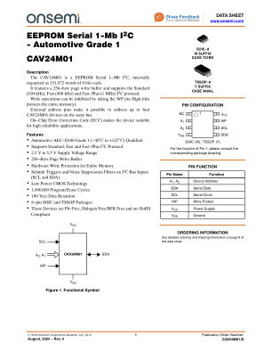 CAV24M01 数据手册首页