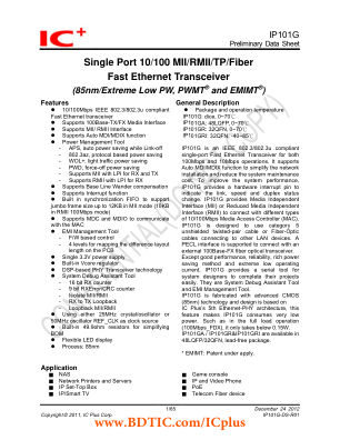 IP101G 数据手册首页