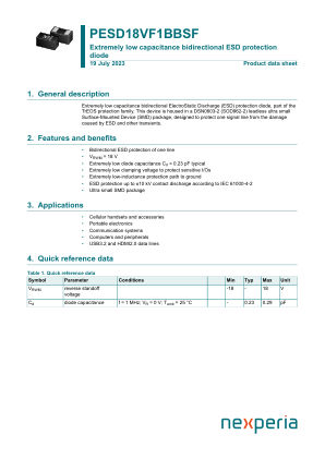PESD18VF1BBSFYL datasheet cover page
