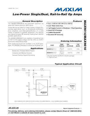 MAX9614-MAX9616 datasheet cover page