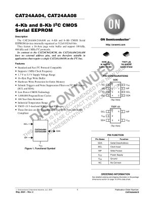 CAT24AA04 datasheet cover page