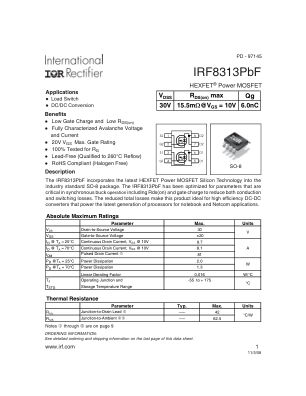IRF8313 datasheet cover page