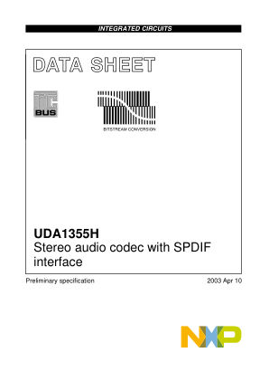 UDA1355H 数据手册首页
