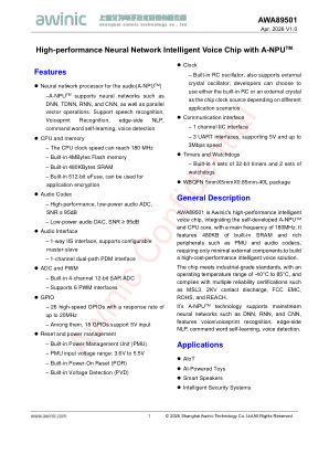 AWA89501 datasheet cover page