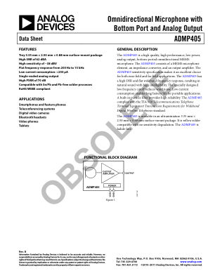 ADMP405 datasheet cover page