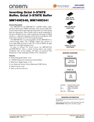MM74HC541 datasheet cover page
