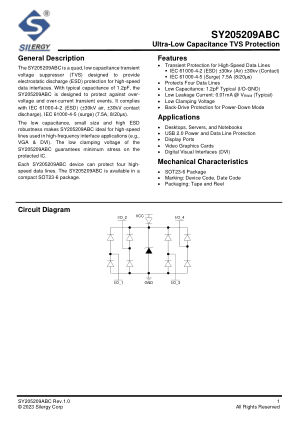 SY205209ABC datasheet cover page