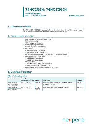 74HCT2G34GW datasheet cover page