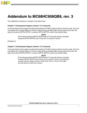MC68HC908QB8 datasheet cover page