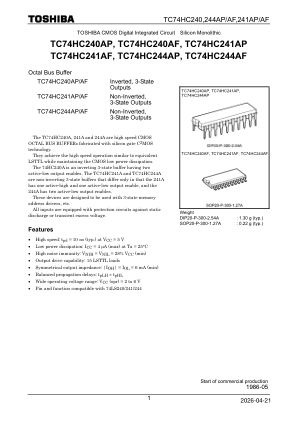 TC74HC240AF datasheet cover page