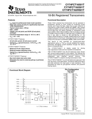 CY74FCT162H501T datasheet cover page