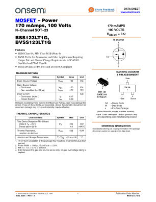 BSS123LT1 数据手册首页