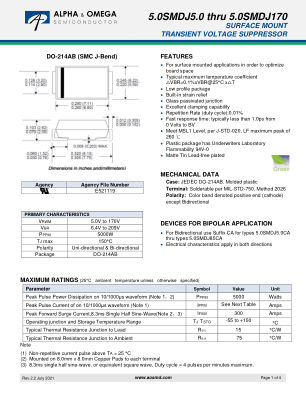 5.0SMDJ11A datasheet cover page
