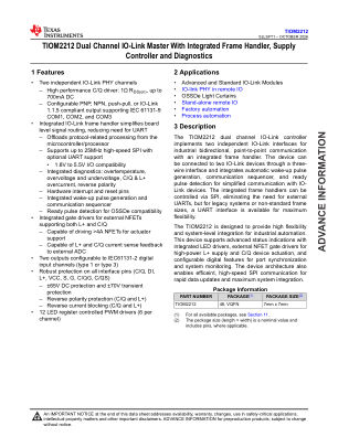 TIOM2212 datasheet cover page