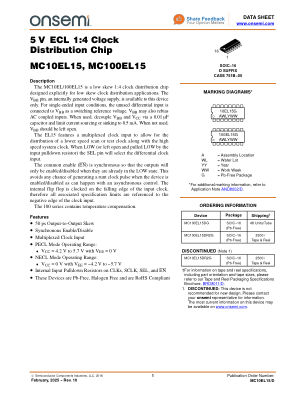 MC10EL15 datasheet cover page