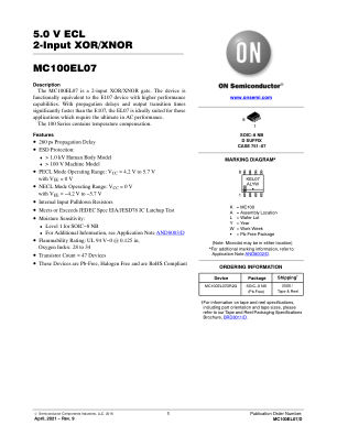 MC100EL07 数据手册首页
