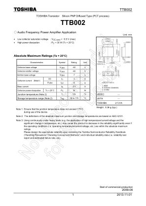 TTB002 datasheet cover page