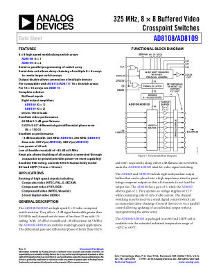 AD8108 数据手册首页