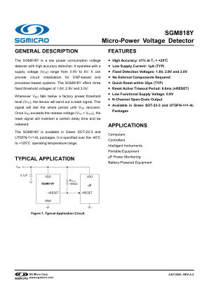 SGM818Y datasheet cover page