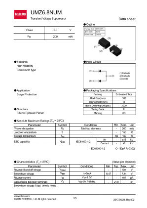 UMZ6.8NUM 数据手册首页